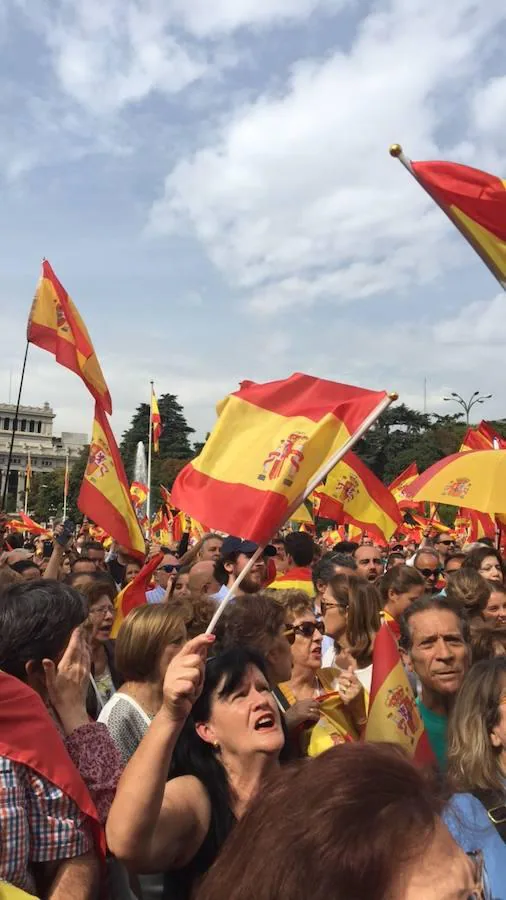 Manifestantes en Madrid contra el secesionismo.. 