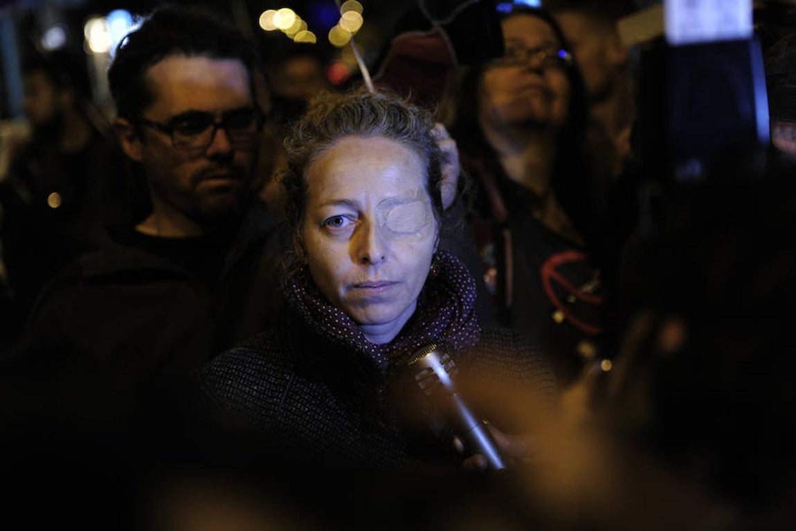 Ester Quintana, que perdió un ojo tras ser alcanzada en noviembre de 2012 por una bala de goma. 