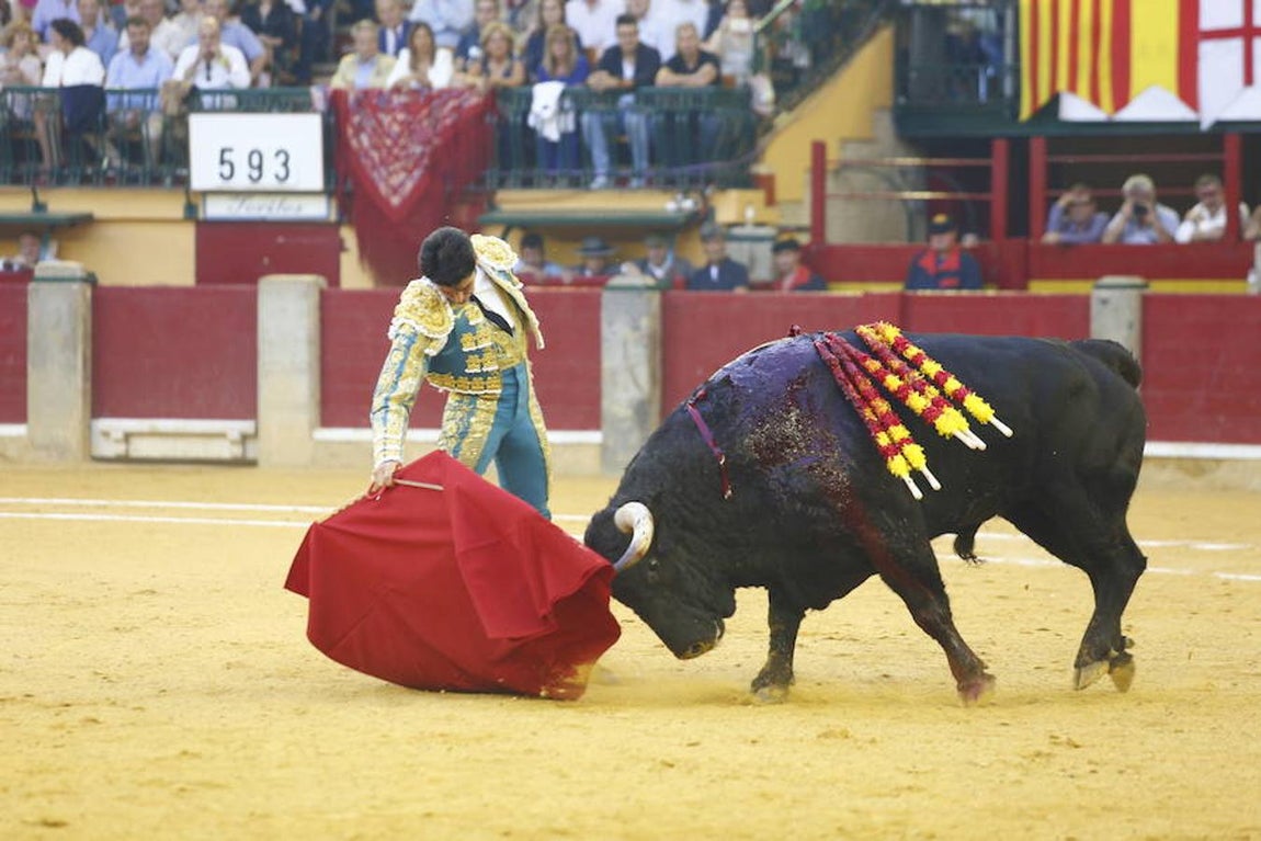 Cornada a Cayetano en Zaragoza: Imágenes del triunfo y la sangre del diestro