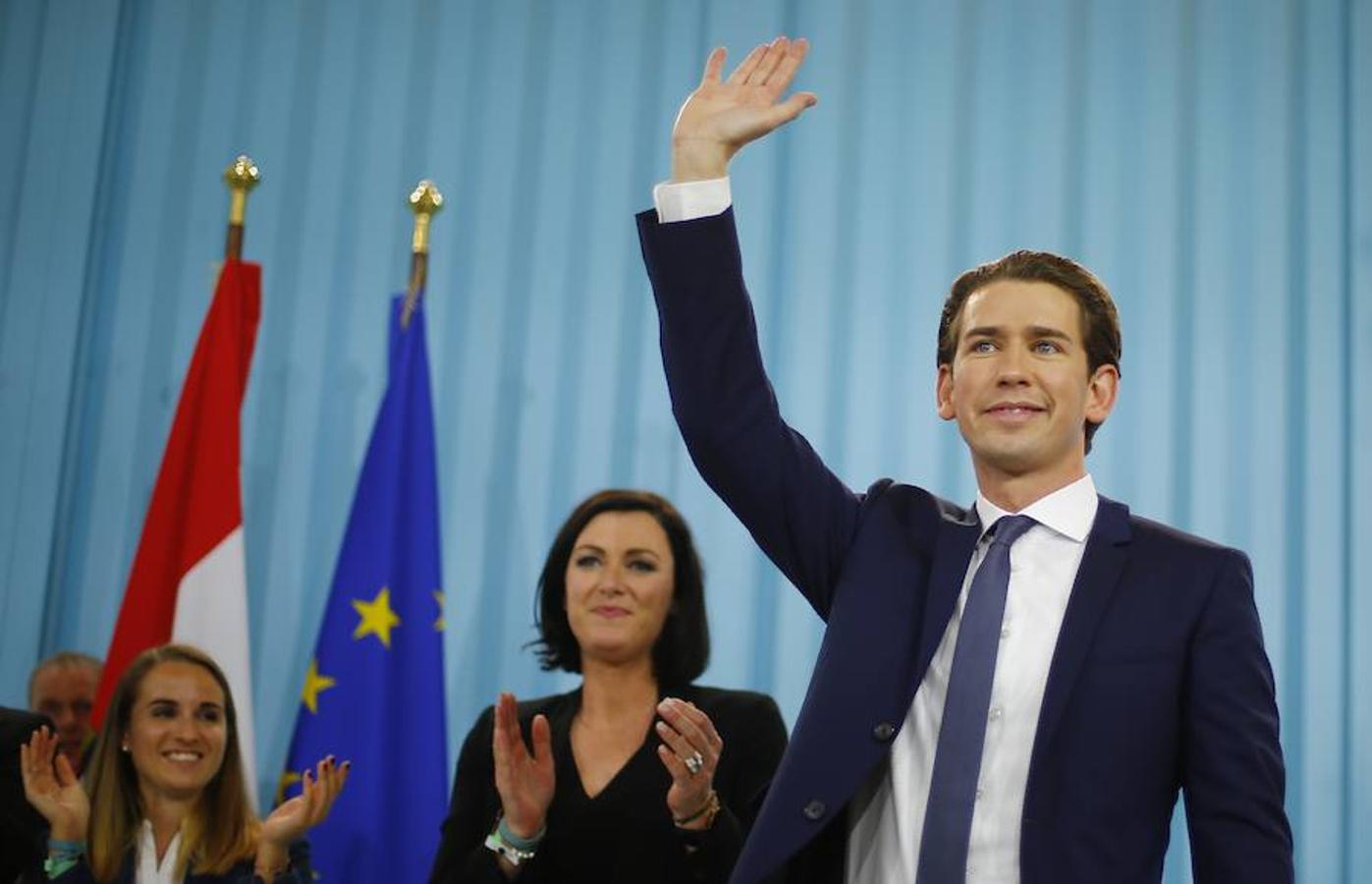 El líder del Partido Popular de Austria (ÖVP) celebró su victoria en Viena. 