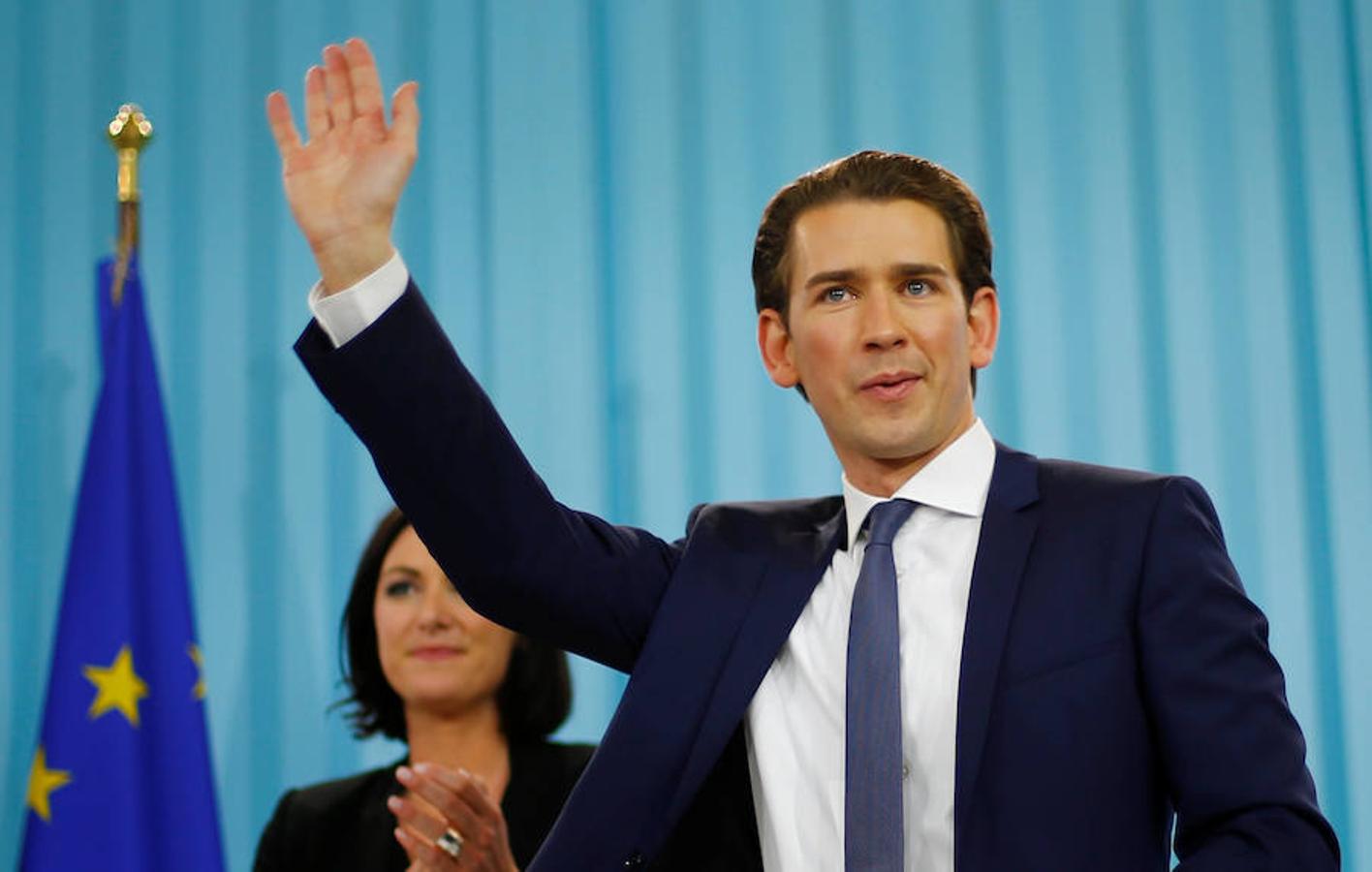 El líder del Partido Popular de Austria (ÖVP) celebró su victoria en Viena. 