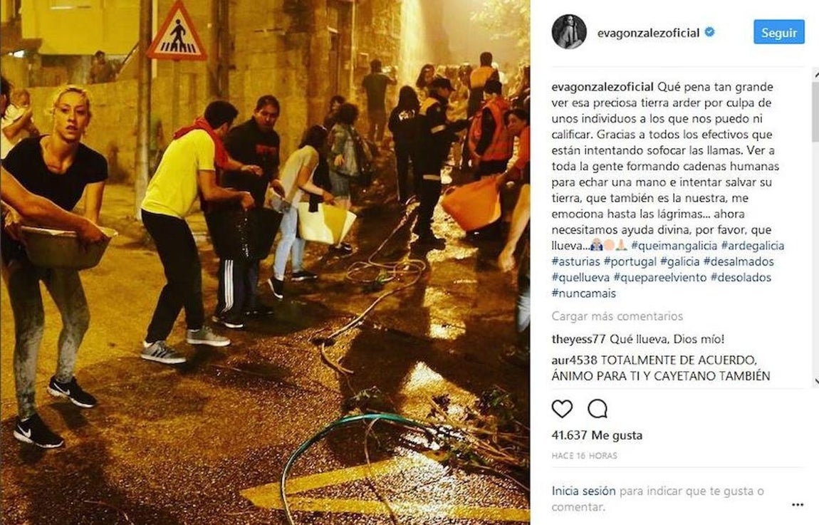 Los famosos se solidarizan con los afectados por los incendios