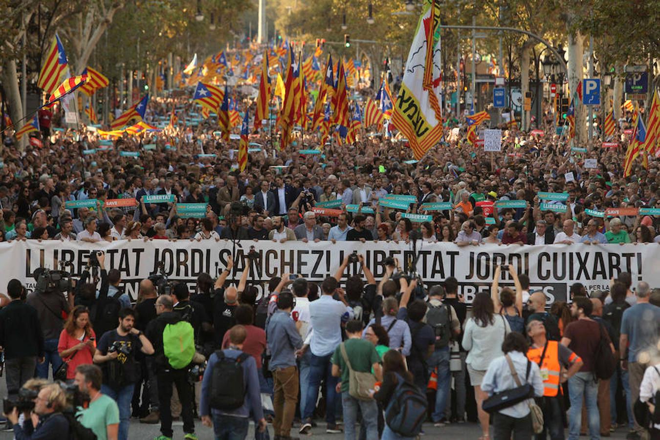 Puigdemont ha liderado la manifestación. 