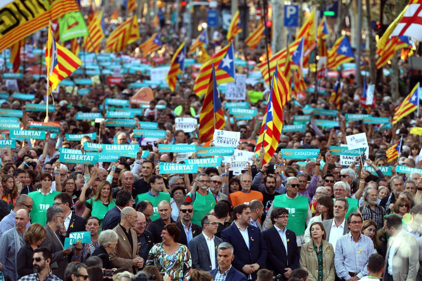 Puigdemont ha liderado la manifestación. 