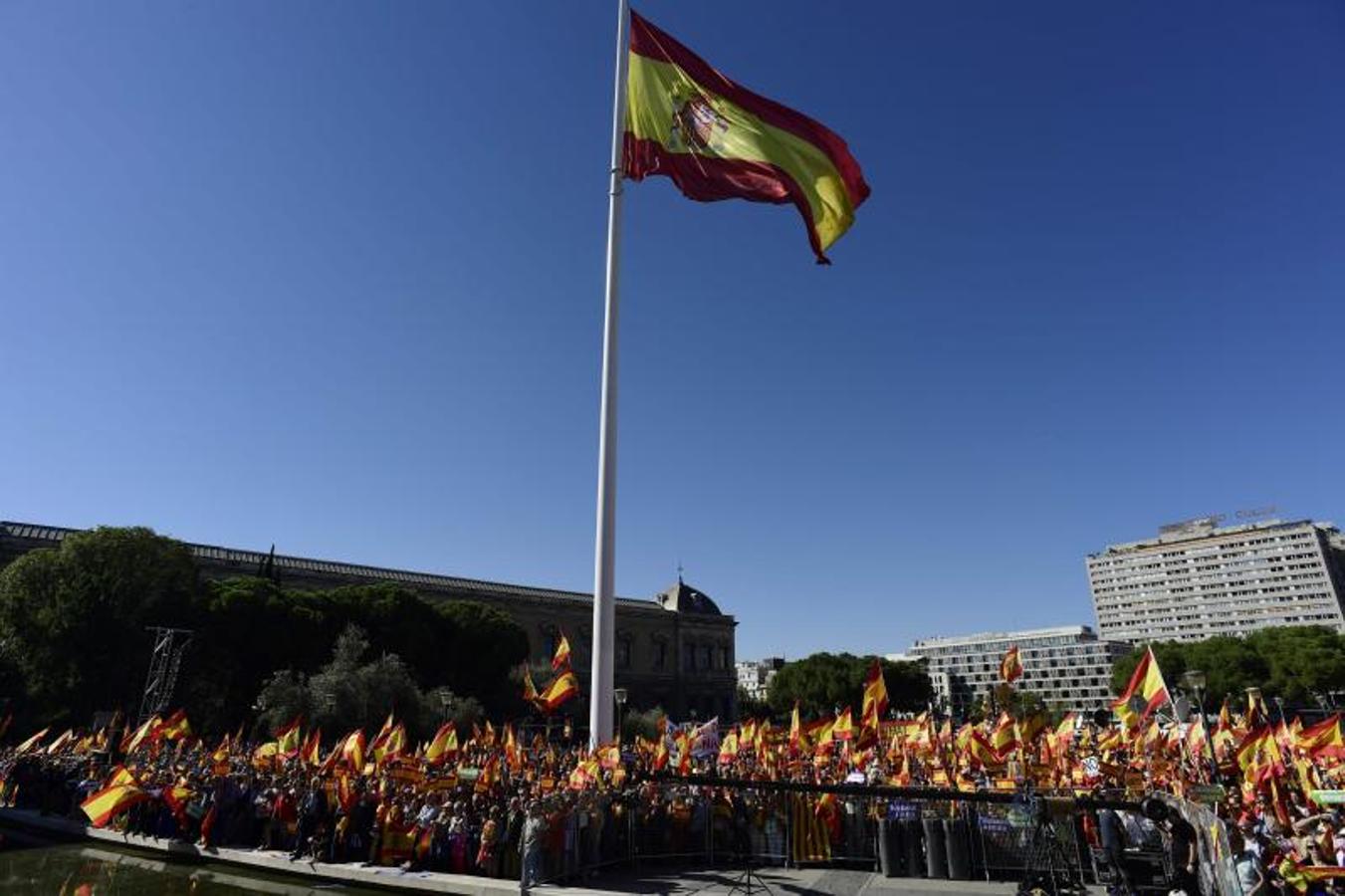 El fin de la manifestación de este sábado a sido reivindicar la unidad de España y la Constitución.. 