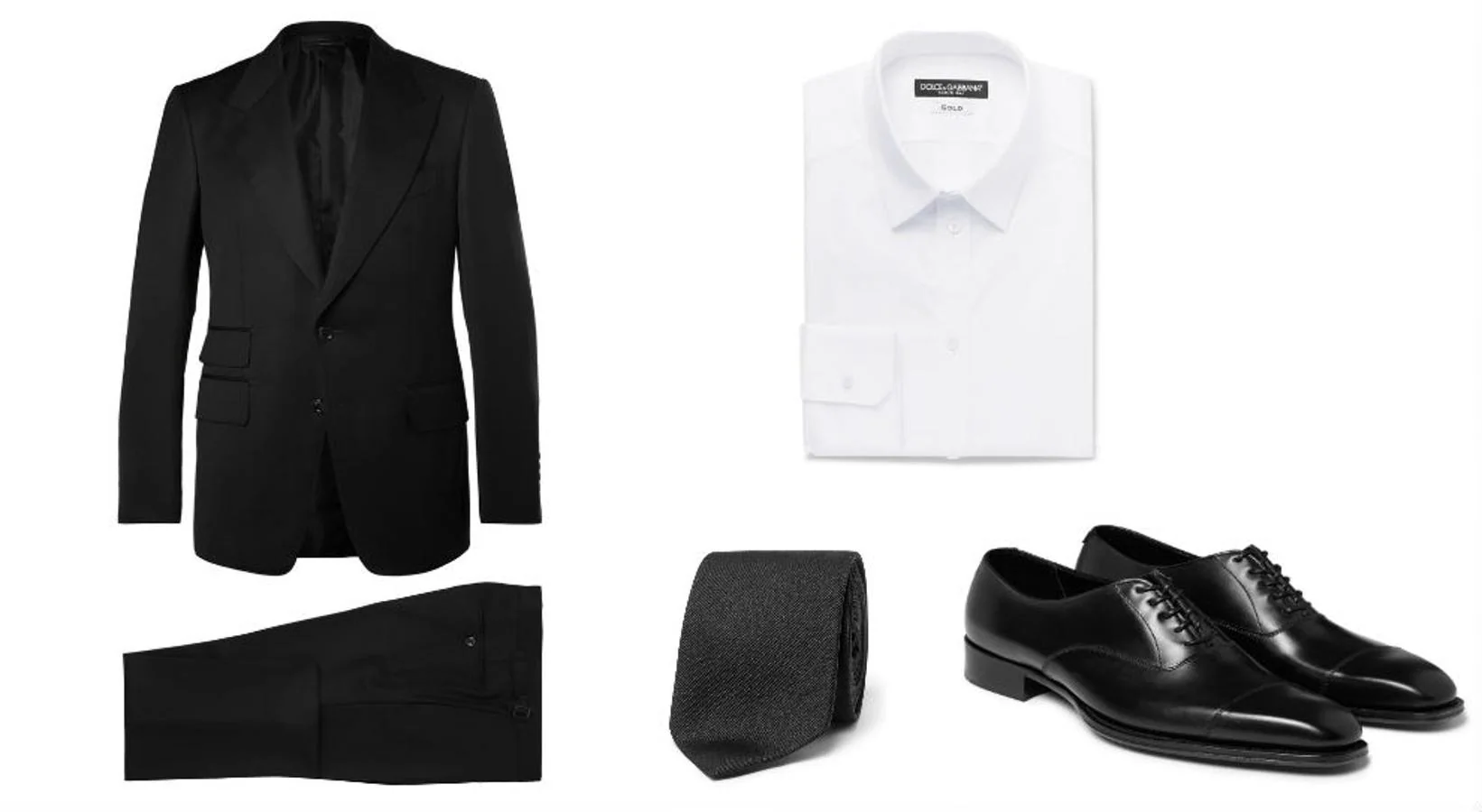 Look inspirado en el agente Cooper de 'Twin Peaks'. Traje negro de Tom Ford (Precio: 3450 euros), camisa blanca de Dolce&amp;Gabbana (Precio: 245 euros), corbata negra de Alexander McQueen (Precio: 175 euros) y zapatos de Kingsman (Precio: 695 euros).