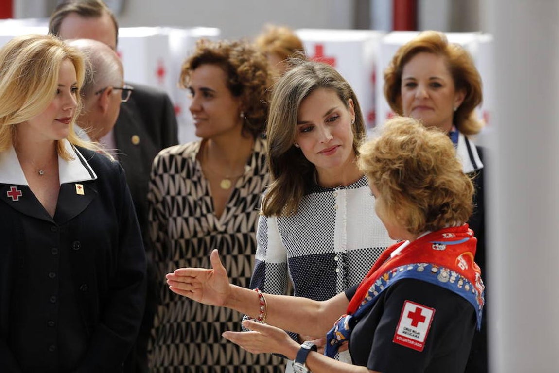 La visita de Doña Letizia a México con motivo de la Cumbre Mundial de Líderes contra el Cáncer (WCLS), en imágenes. La Reina ha querido conocer más de cerca el dispositivo despleigado por la Cruz Roja Mexicana tras los dos movimientos sísmicos registrados en septiembre y que ya se han cobrado la vida de 471 personas.