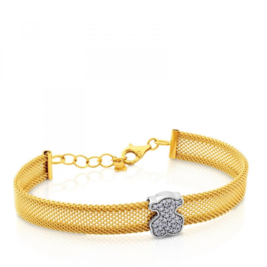 Pulsera Icon Mesh. La joya está hecha en oro blanco de 18 kt con diamantes, mide 17 cm de largo y pesa 0'14 kt