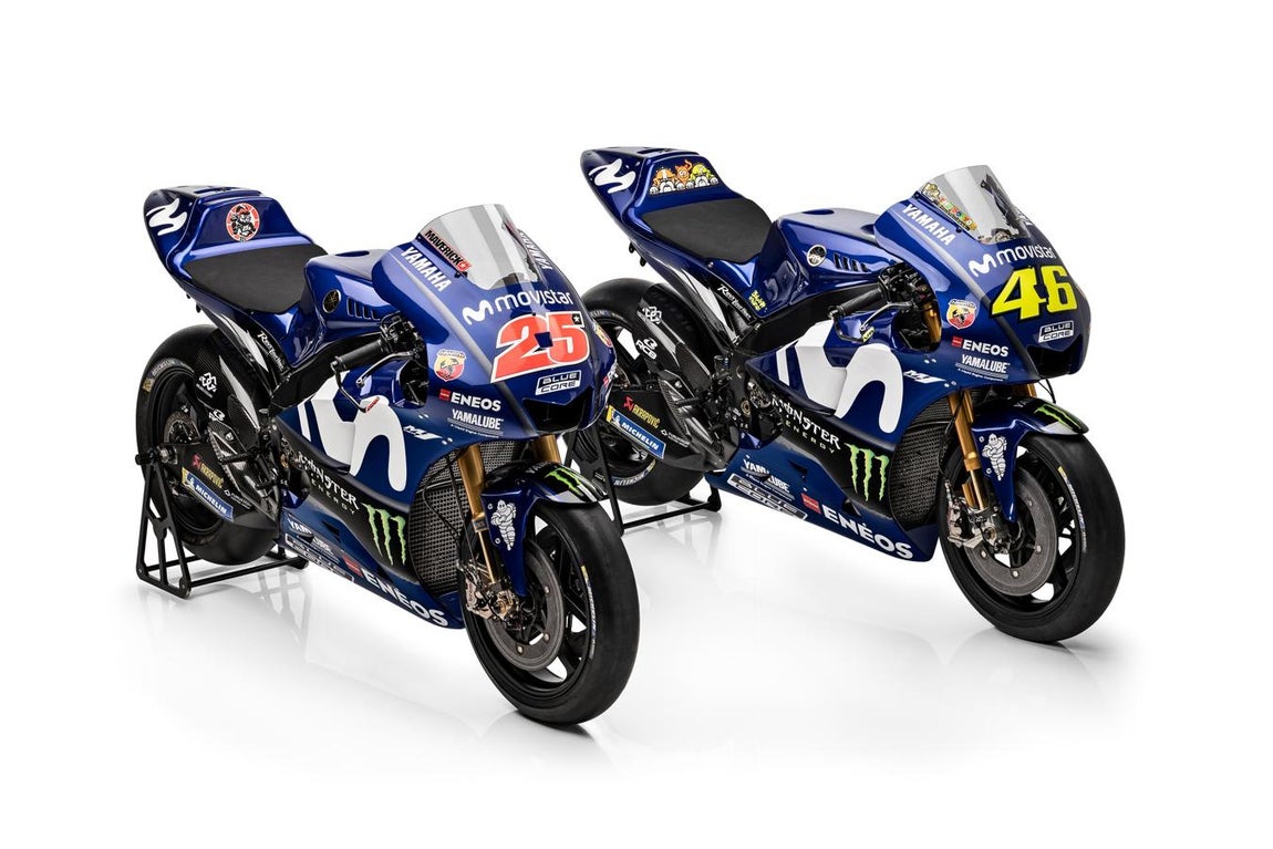 Rossi y Viñales presentan la nueva Yamaha en Madrid