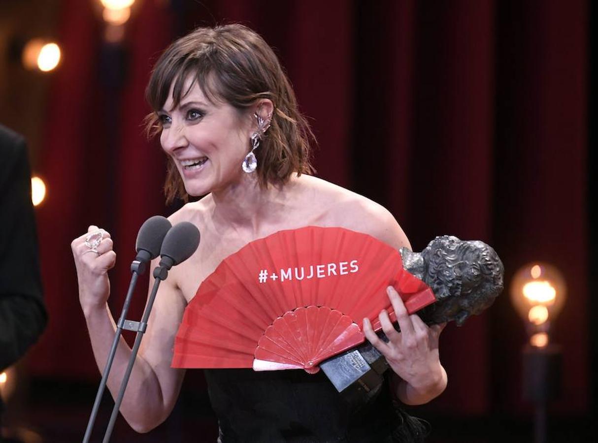 Nathalie Poza tras recibir el Goya a mejor actriz por su interpretación en «No sé decir adiós». 