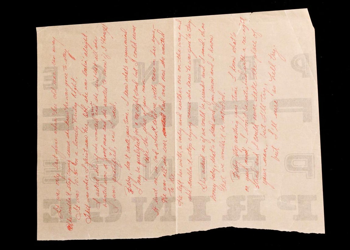 «I could never take de place of your man». El manuscrito original de la canción está en la casa de subastas. Prince la escribió en 1982, pero no se lanzó hasta 1987,  se prevé que su precio supere los 10.000 euros