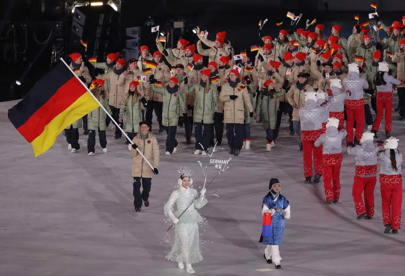 Alemania desfila durante la inauguración de los Juegos Olímpicos de Invierno 2018 celebrados en Pyeongchang. 