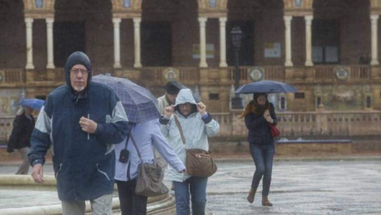 Las fuertes rachas de lluvia y viento provocan más de 120 incidencias en Sevilla