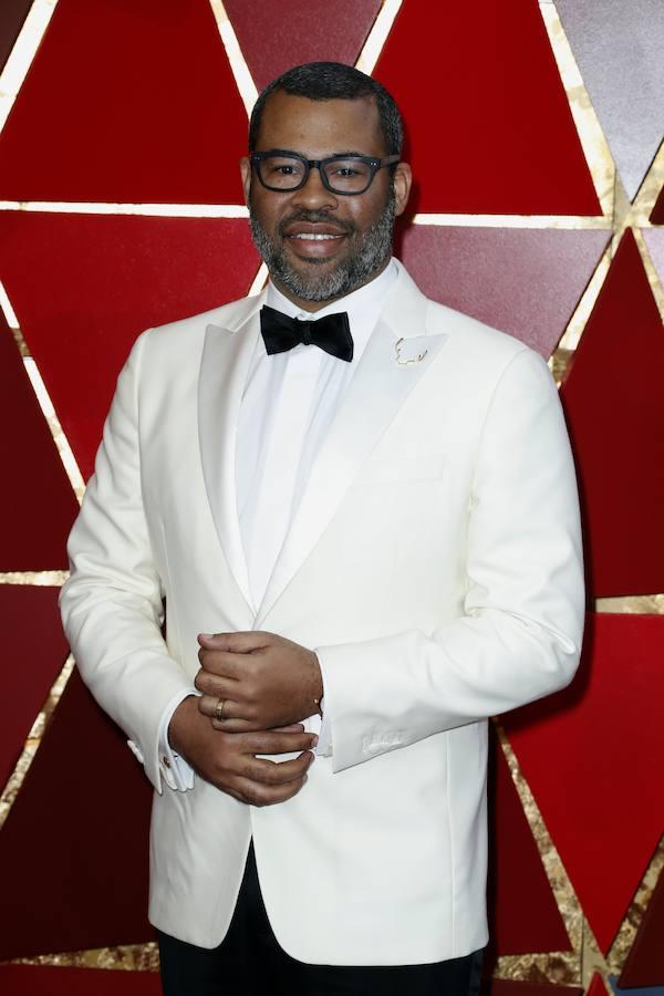 Jordan Peele en la alfombra roja de los Oscar 2018.