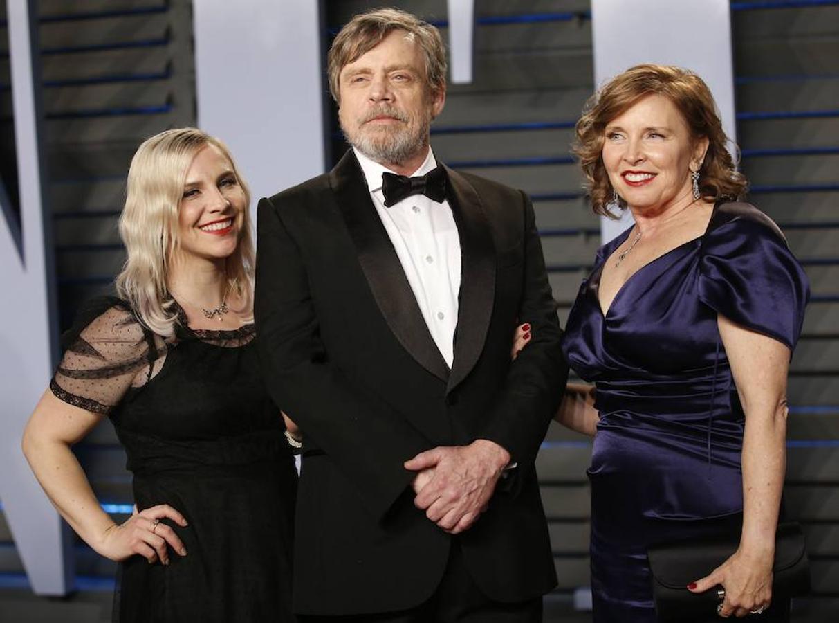 El actor Mark Hamill junto a su mujer Marilou York y su hija Chelsea Hamill. 