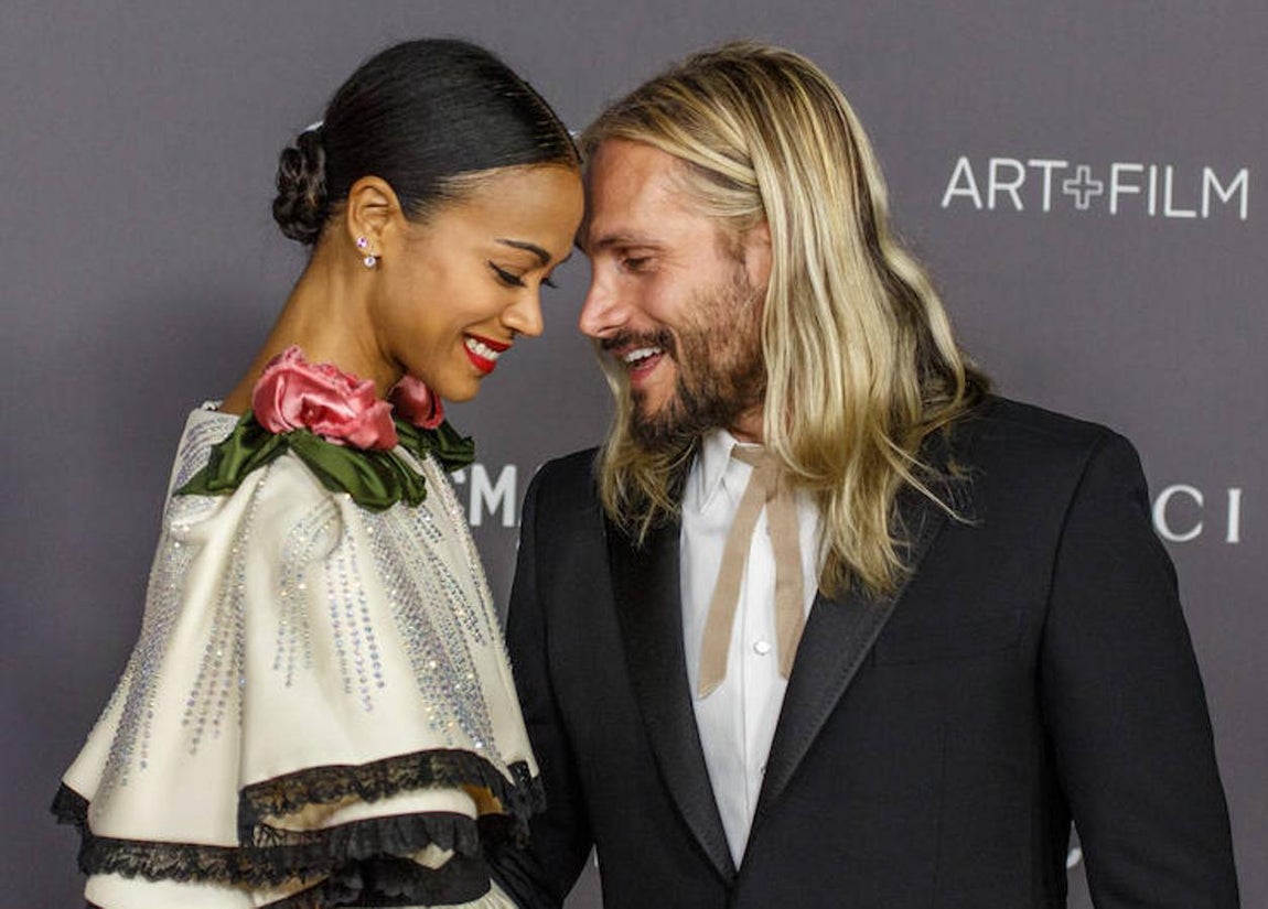 Zoe Saldana y Marco Perego. 