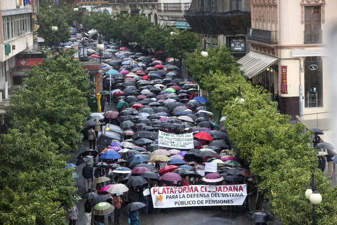 Los paraguas han tomado también Córdoba. 