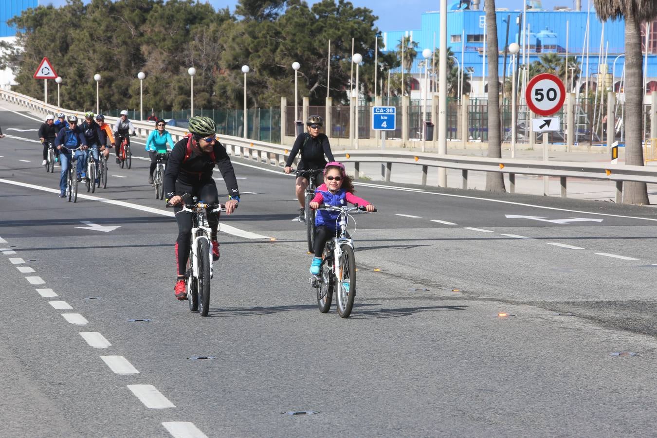 Las imágenes de la biicifestación en el Puente Carranza