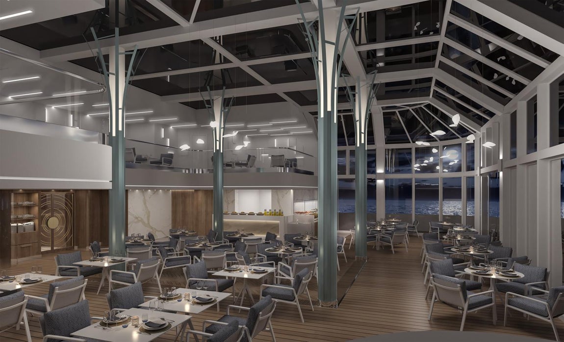 Gourmet. En la cubierta de estos restaurantes se disfrutará de la experiencia en alta mar al aire libre y junto a las viandas más apetitosas. El Waterside es el comedor principal, y el Silk Kitchen &amp; Bar es el elegante comedor principal, un rincón perfecto para meriendas y cenas