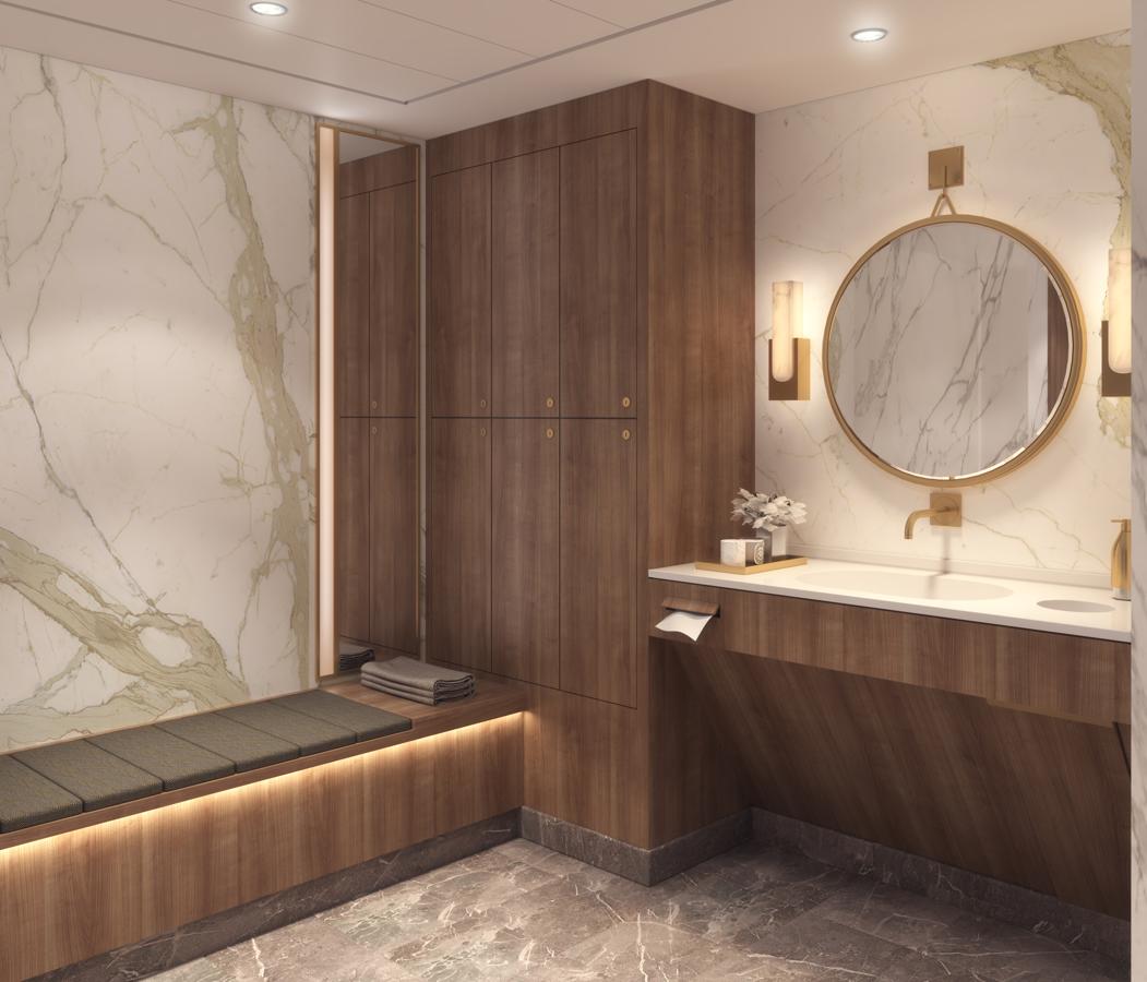 Spa. Las opciones «wellness» incluirán un gimnasio completamente equipado y Crystal Life Spa &amp; Crystal Life Salon,equipado con tres salas de tratamiento