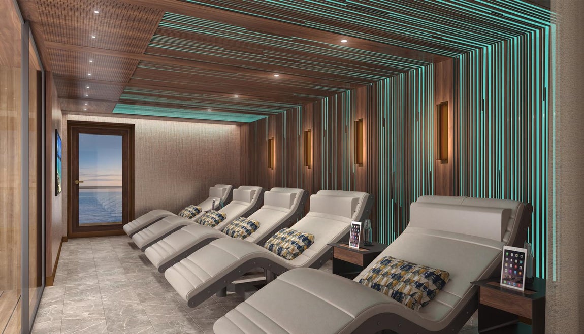 Spa. Los espacios de relax contarán con mobiliario de excelente calidad y vistas al océano