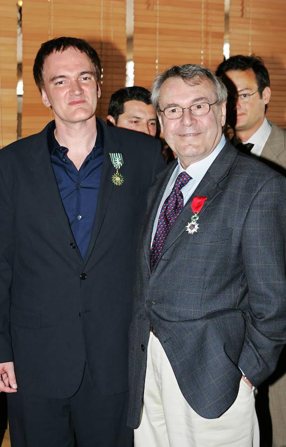 En una imagen, junto con Tarantino. 