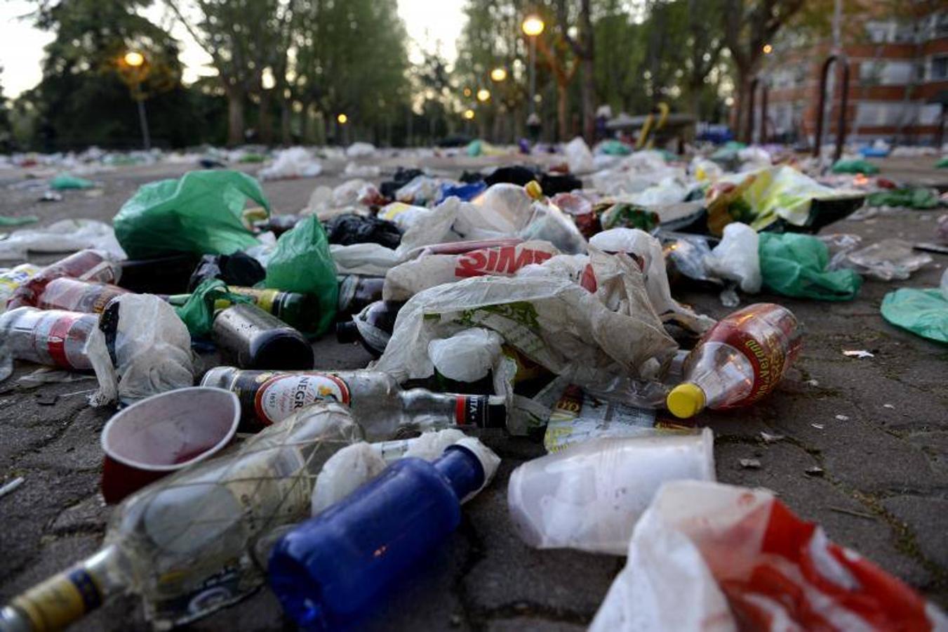 5. Estado en el que ha amanecido esta mañana el campus de la Complutense tras San Cemento