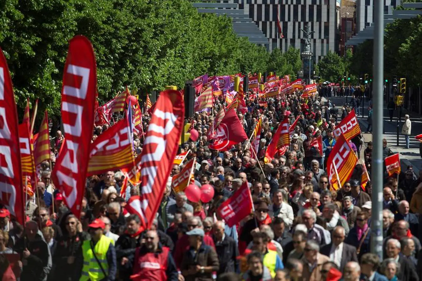 Imagen de la manifestación del Primero de Mayo celebrada en Zaragoza. 