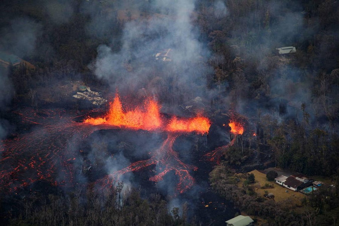Estampa que ha dejado el volcán Kilauea, en Hawái, tras entrar en erupción.. 