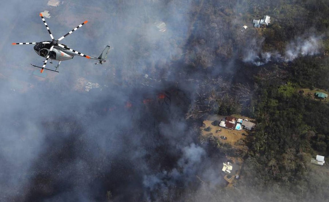 Estampa que ha dejado el volcán Kilauea, en Hawái, tras entrar en erupción.. 