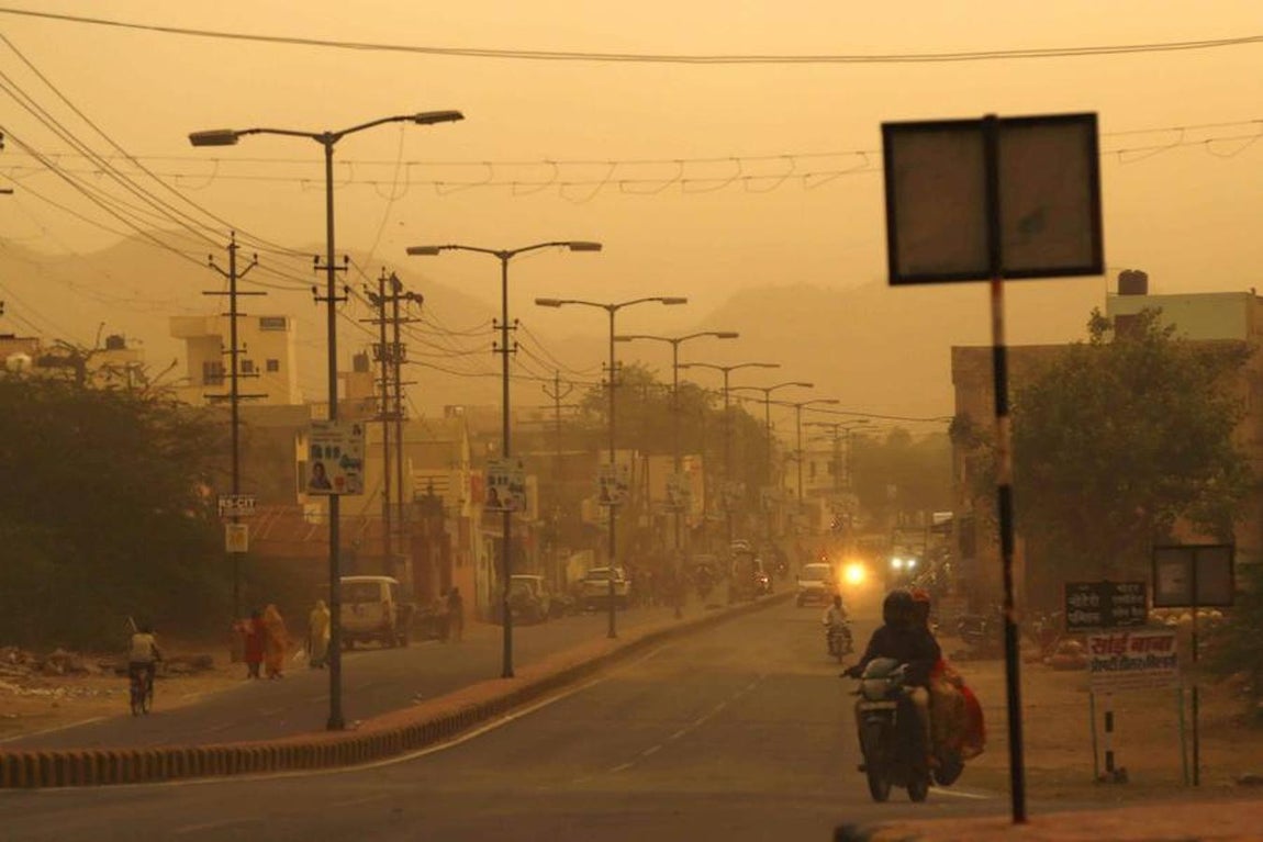 Carreteras en Ajmer, en el estado de Rajasthan. 