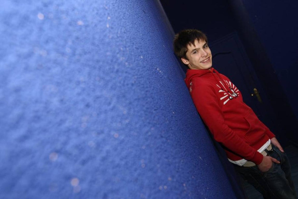 En la presentación de la temporada de 2010, ya todo un adolescente. 