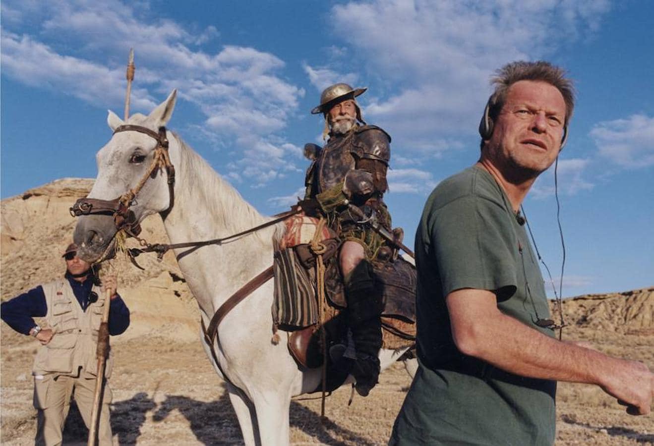 Escena del documental Perdidos en La Mancha (Lost in La Mancha), sobre el primer intento de rodar «El hombre que mató a Don Quijote», de Terry Gilliam. 
