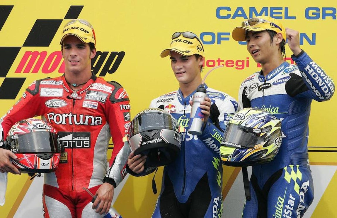 El piloto español, en uno de sus primeros podios en el Mundial. 