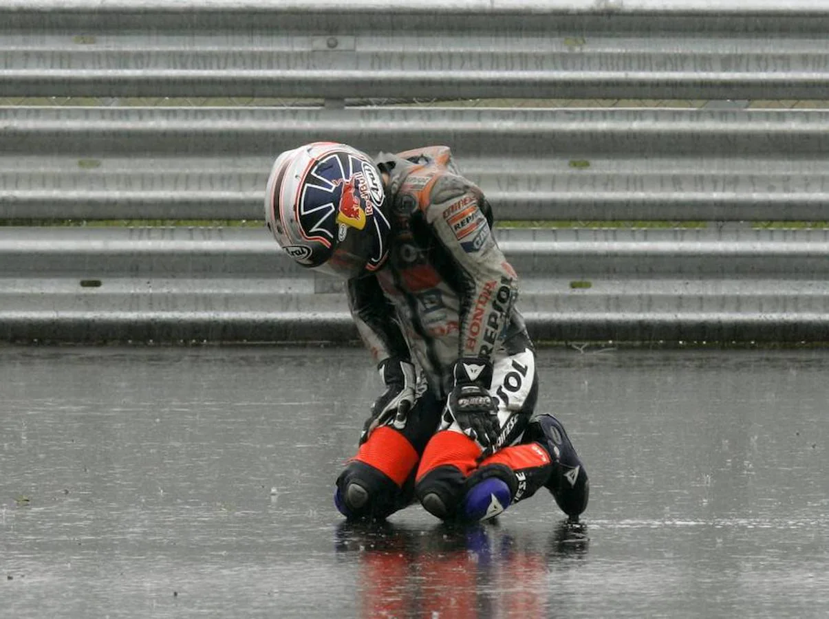 Las caídas, uno de los principales problemas para que no fuera campeón de MotoGP. 