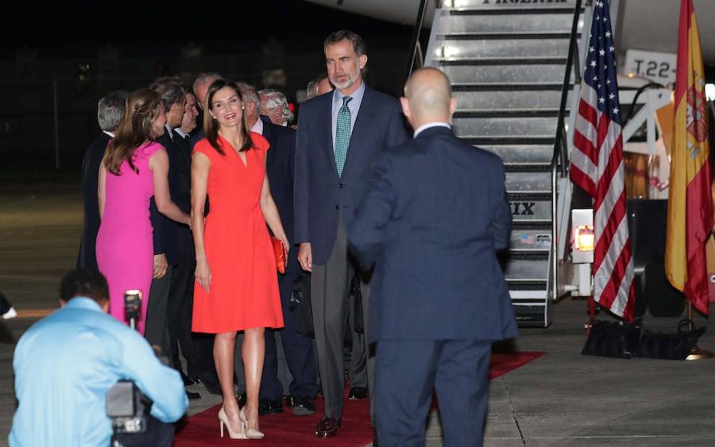 Don Felipe y Doña Letizia, a su llegada a Nueva Orleans. 