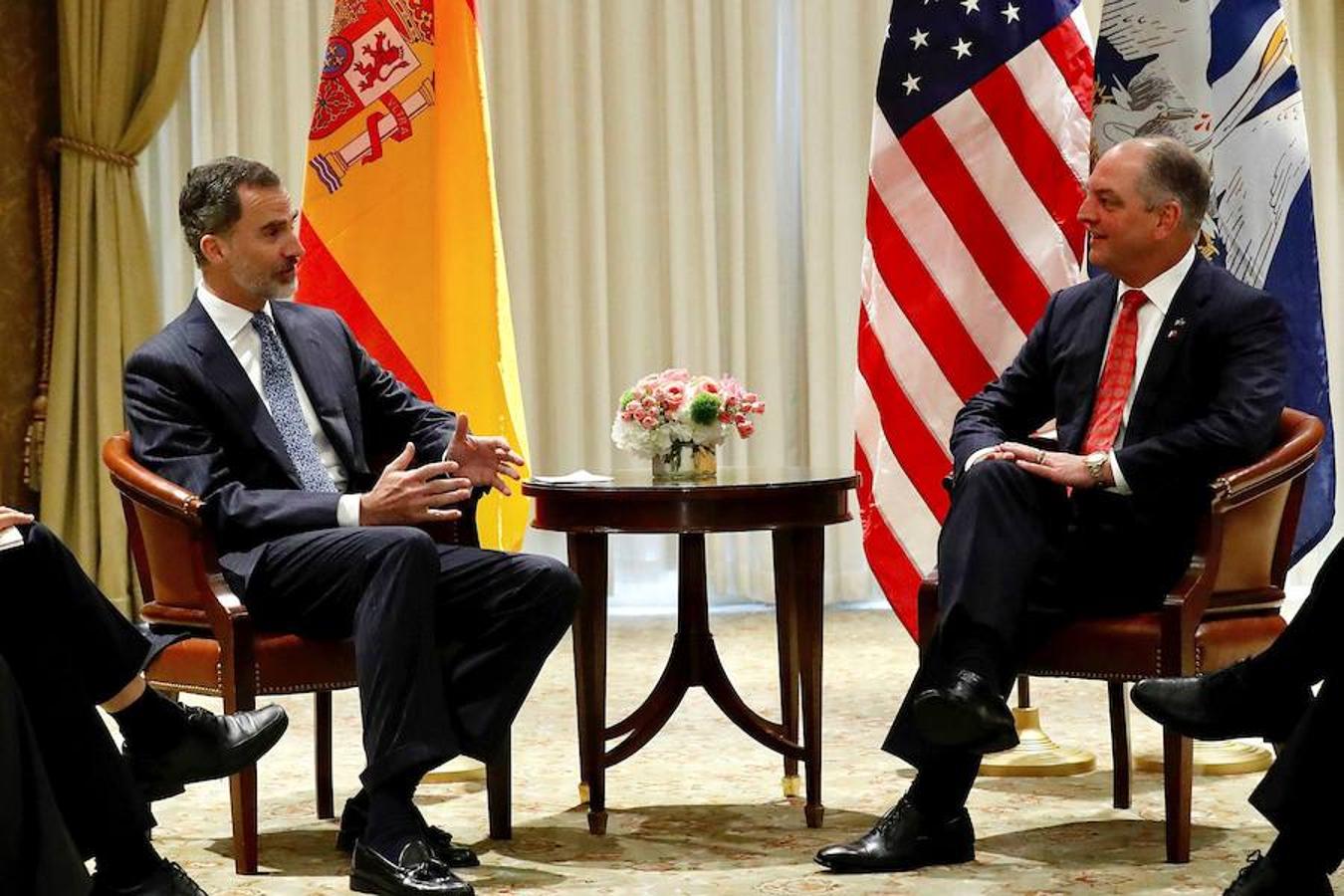 Don Felipe mantuvo un encuentro el viernes con el gobernador de Luisiana. 