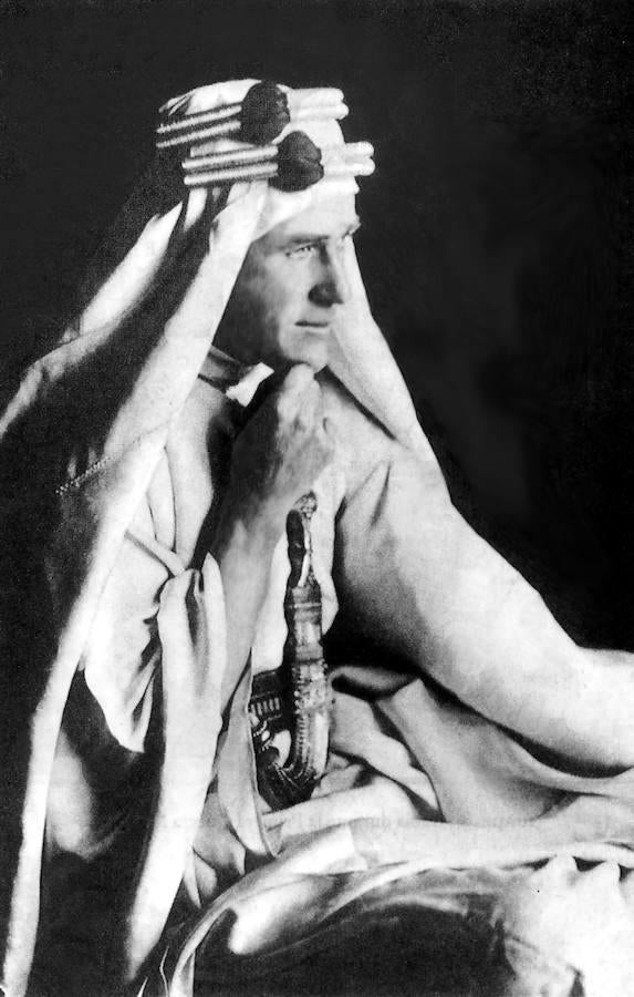 Fotografía de Lawrence de Arabia en 1916. 