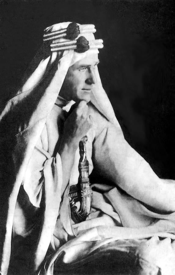 Fotografía de Lawrence de Arabia en 1916. 