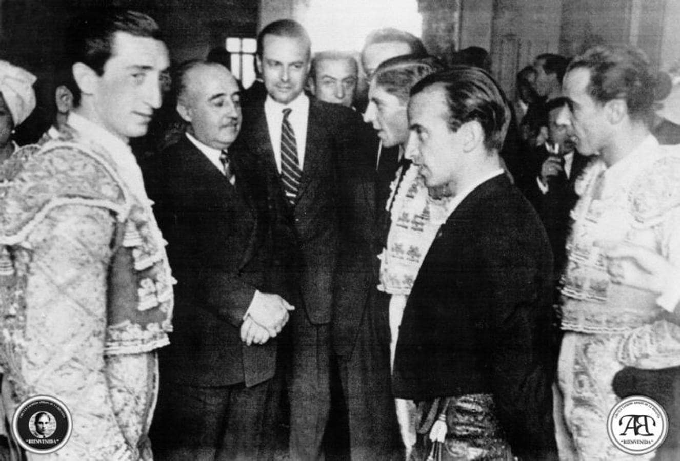 Manolete junto a Francisco Franco. 