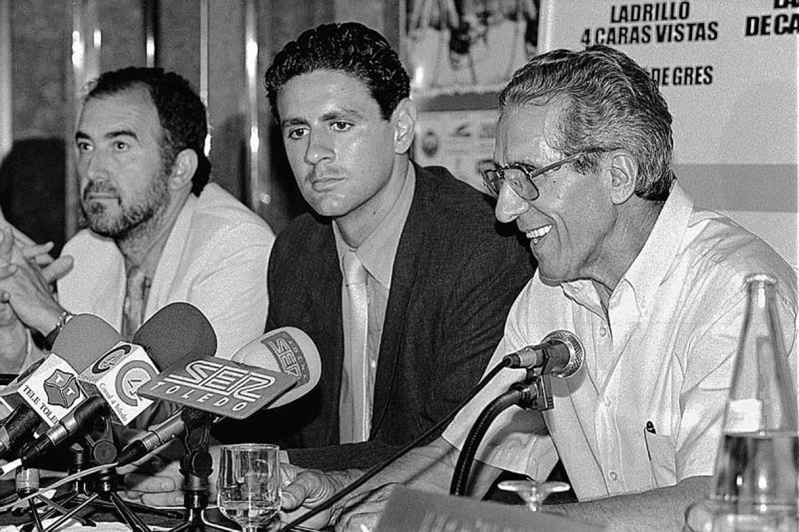 Bahamontes en una presentación de La Vuelta Ciclista. 