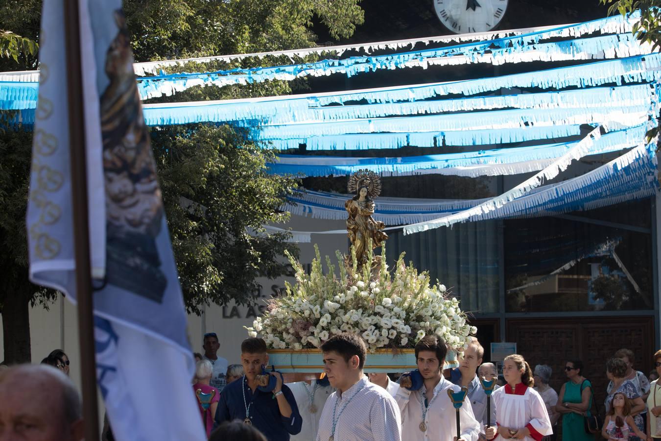 La procesión de la Virgen de la Asunción en el Figueroa, en imágenes