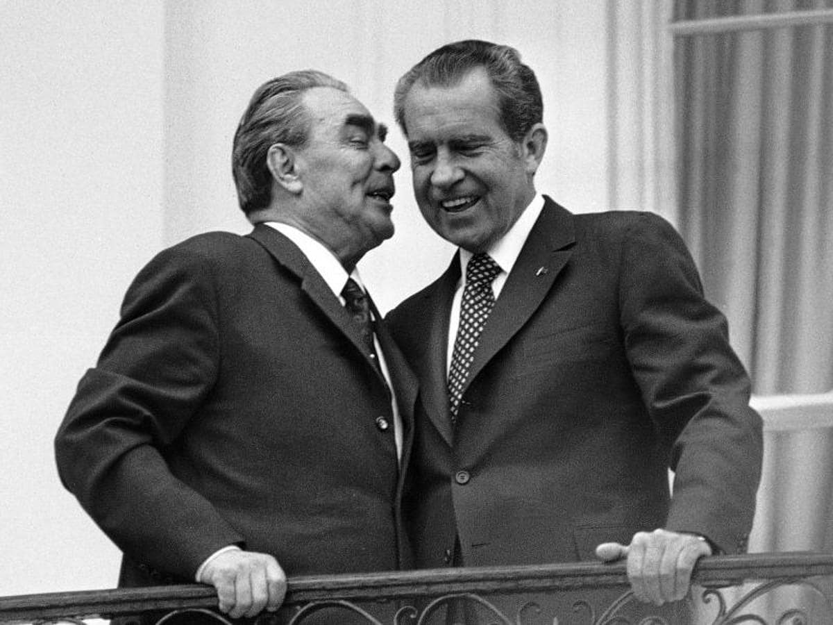 Encuentro entre Nixon y Brezhnev, presidente de la URSS, en la Casa Blanca. 