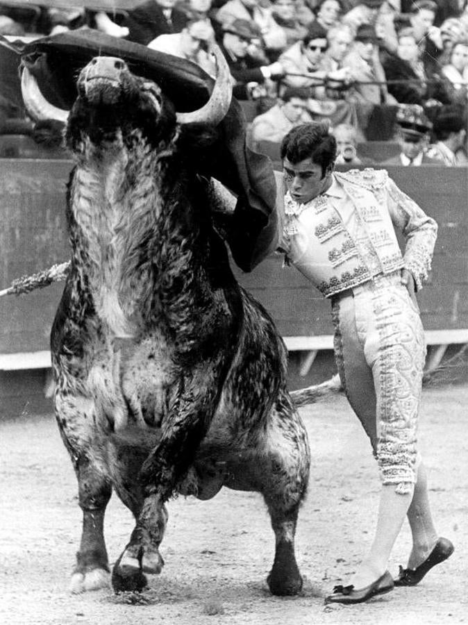 Pase de pecho de Paquirri mientras toreaba en Alicante. 