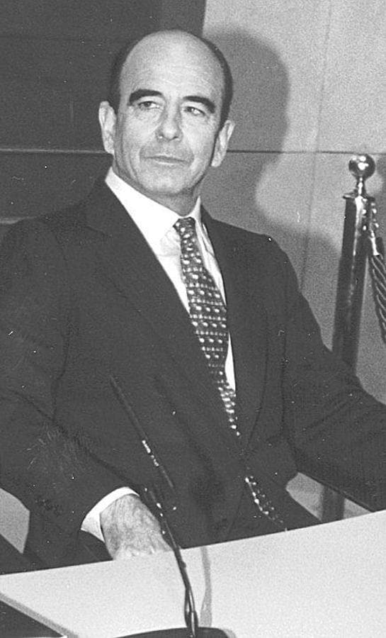 Retrato del Presidente de Banco Santander, Emilio Botín. 