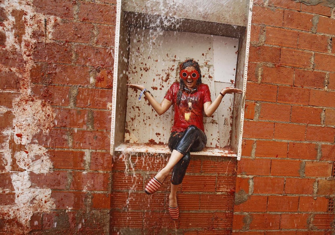 Las mejores imágenes de la Tomatina de Buñol 2018. 