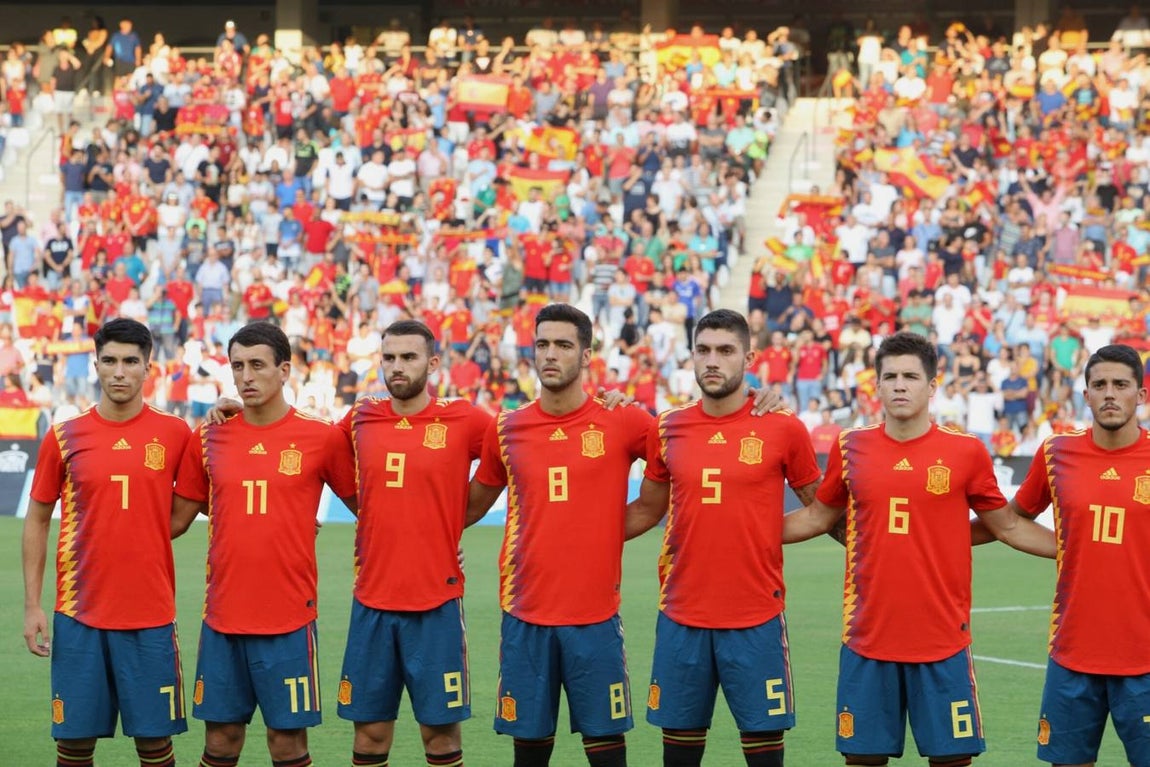 Selección de imágenes del España-Albania