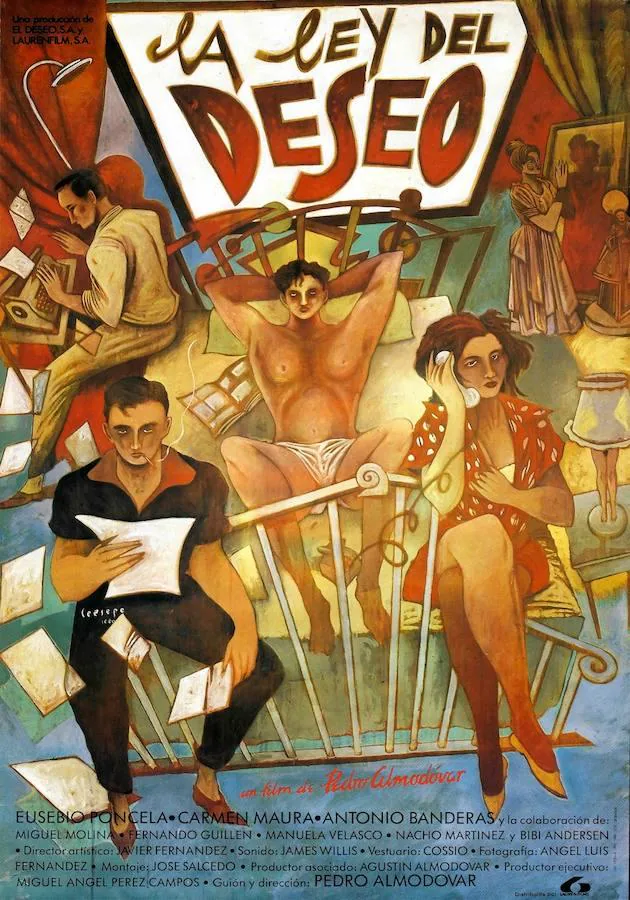 El póster original de La Ley Del Deseo (1986) fue diseñado y pintado por él. Esta sería la última colaboración entre Pedro Almodóvar y el ilustrador madrileño hasta La Mala Educación (2004). 
