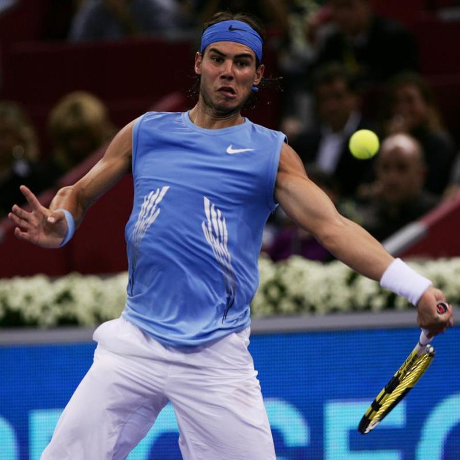 El tenista mallorquín durante un partido en Madrid. 