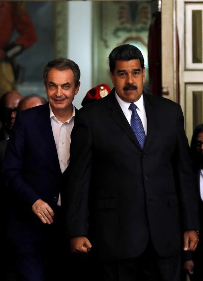 Zapatero junto a Nicolás Maduro, presidente de Venezuela. 